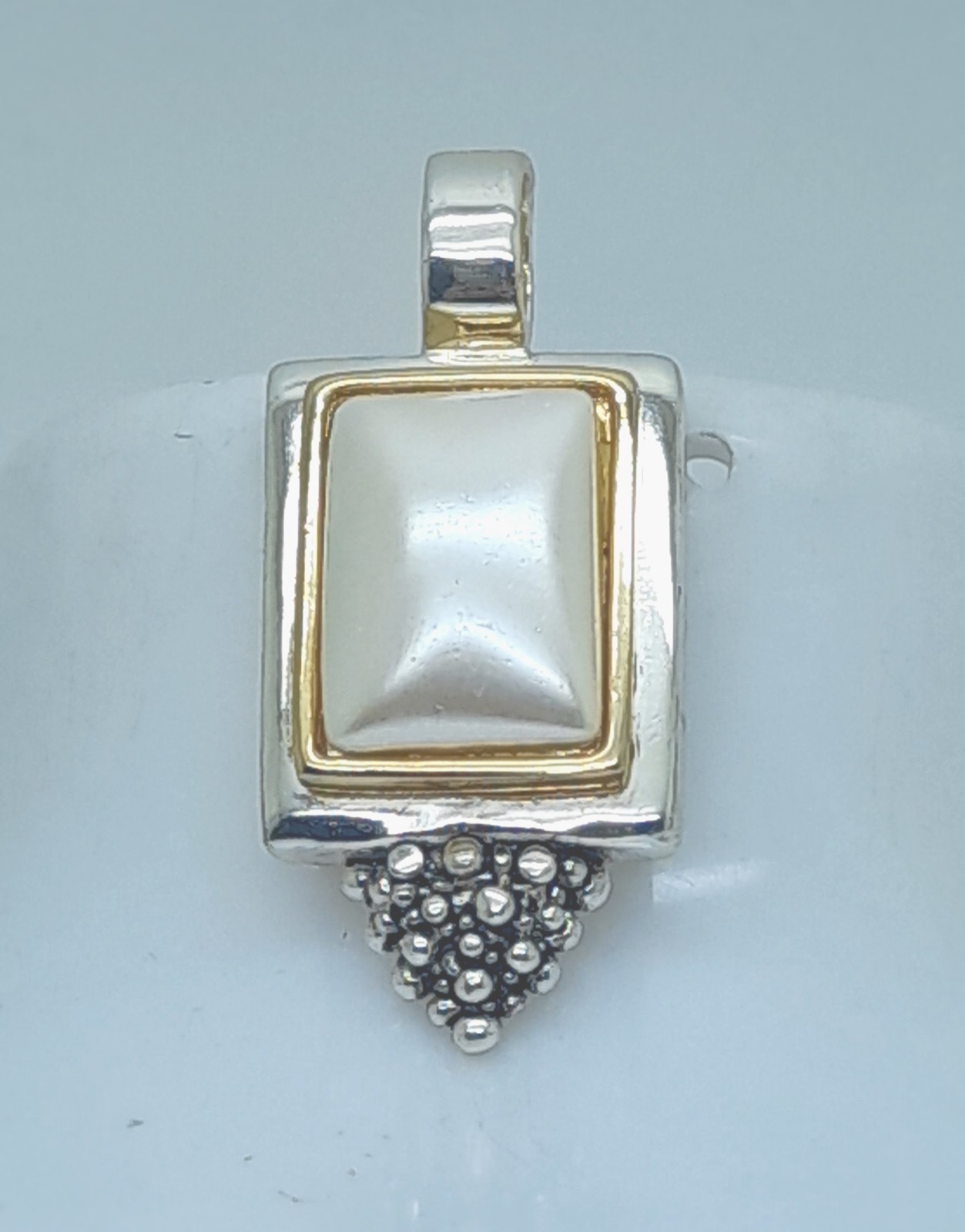 Vintage two tone rectangular Shape cream faux pearl fashion jewelry Pendant
