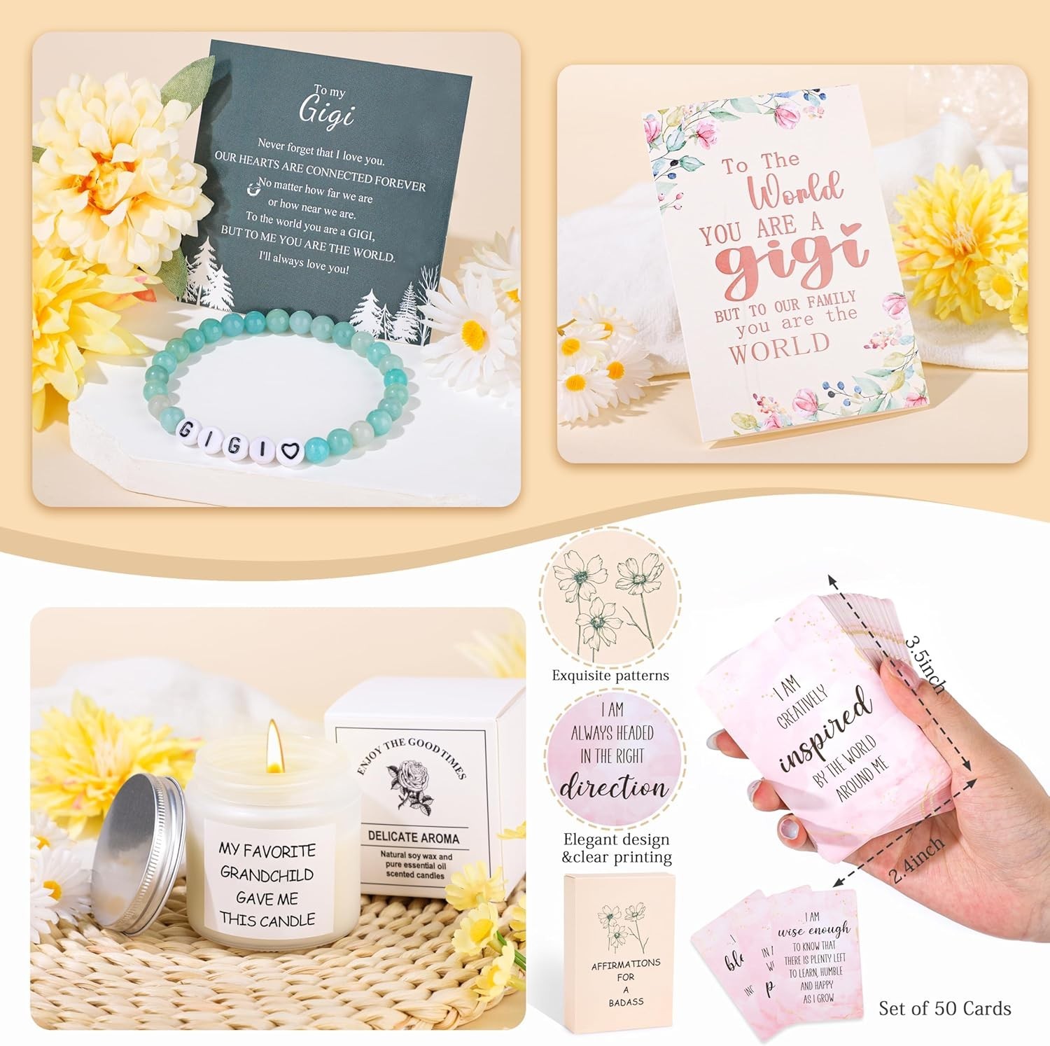Mothers Day Gifts for Gigi, Birthday Gift Set from Granddaughter Grandchildre…