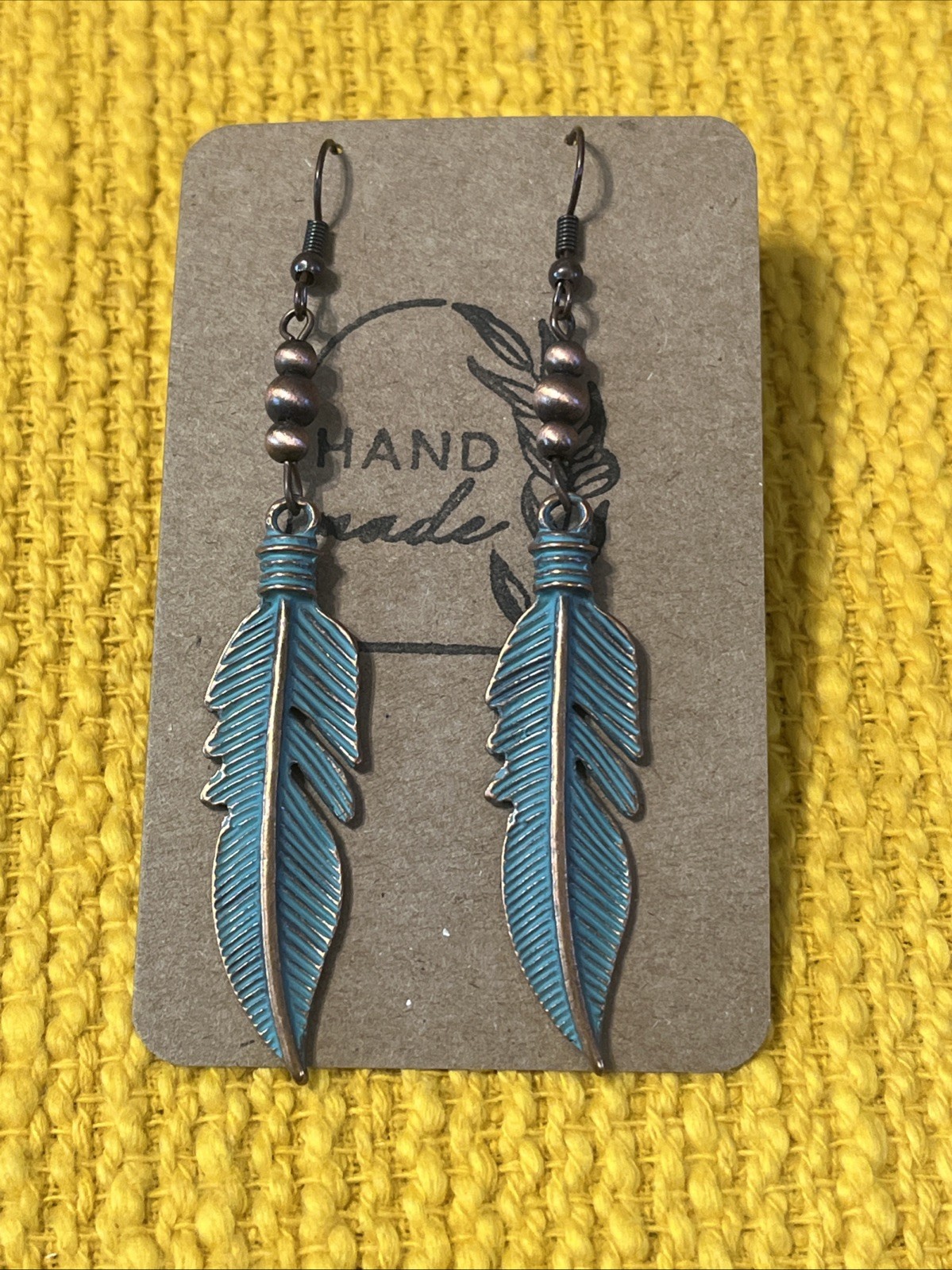 Feather Earrings NEW Metal