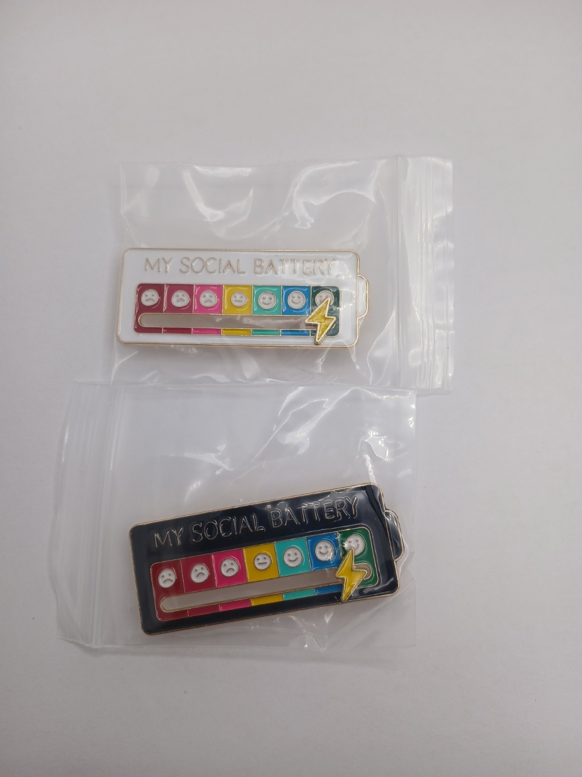 Social Battery Slider Pin Set 2 Interactive Mood Tracker Funny Introvert Gift