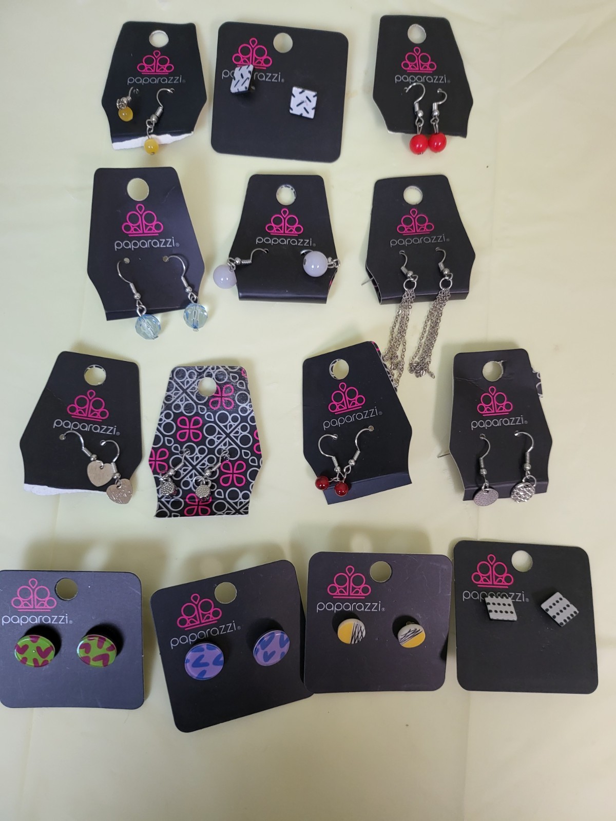 14 Pairs Paparazzi Earrigns Multicolor Shapes and Styles All New