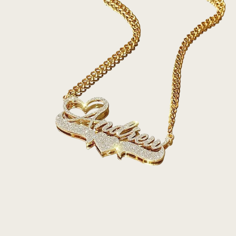 Custom Name Frosted Necklace Personalized Exclusive Gold Silver Color Jewelry