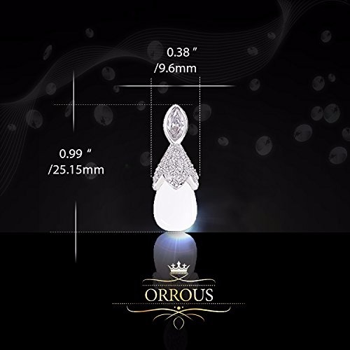 Orrous 18k Gold Plated Simulated Pearl Cubic Zirconia Accented Drop Earrings