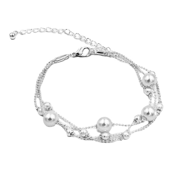 Triple Row Pearl Ball Bracelets Sterling Silver NEW LOWEST PRICE