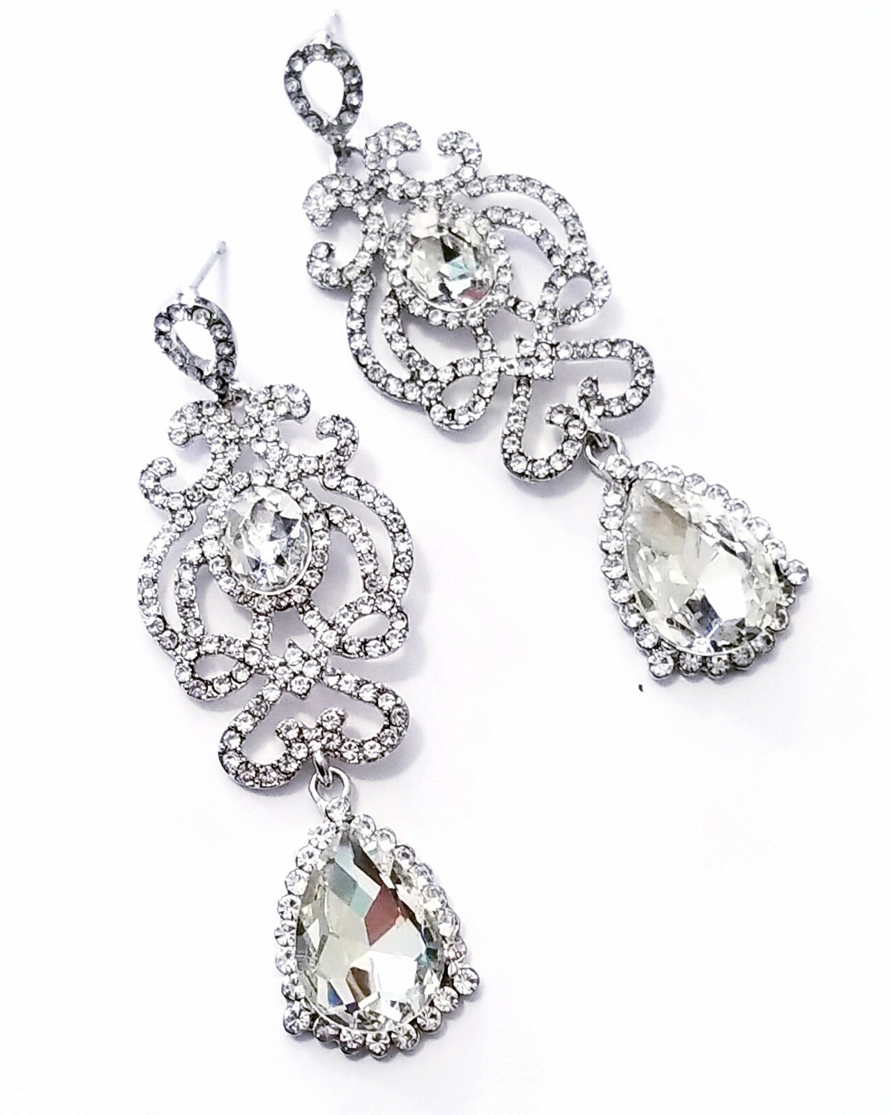 Chandelier Earrings Rhinestone Austrian Crystal 3.1 in Clear