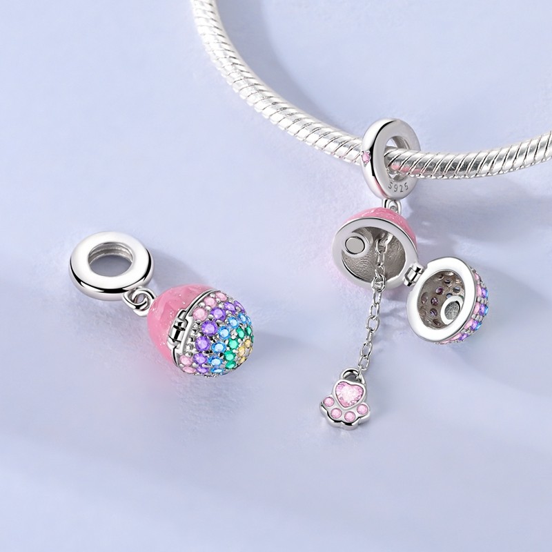 MULA European Claw Easter Egg Charm CZ 925 Sterling Silver For Women Bracelet