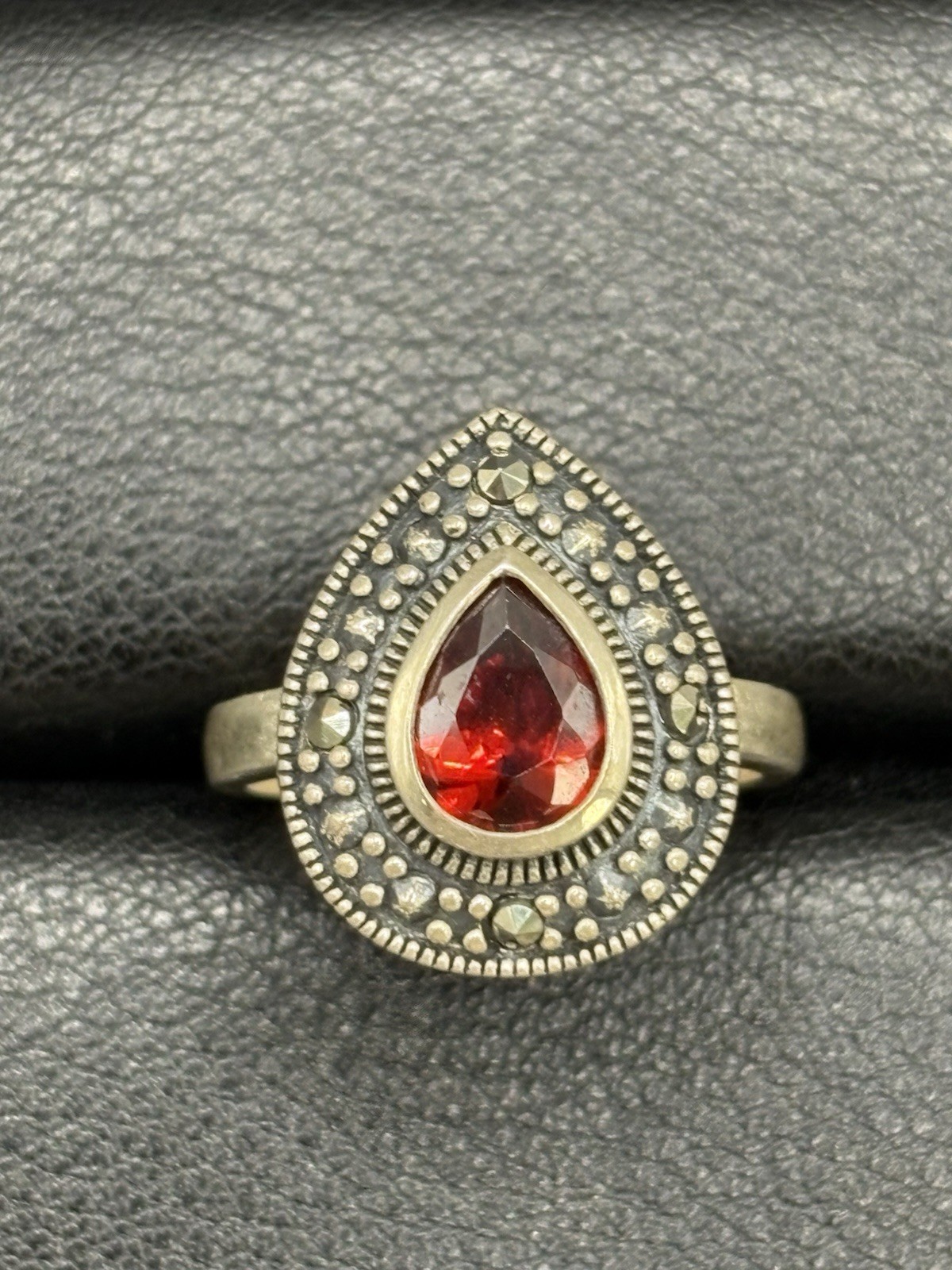 Vintage Ross Simons Sterling Silver Red Cubic Zirconia Ring Size 7 4 Grams E20