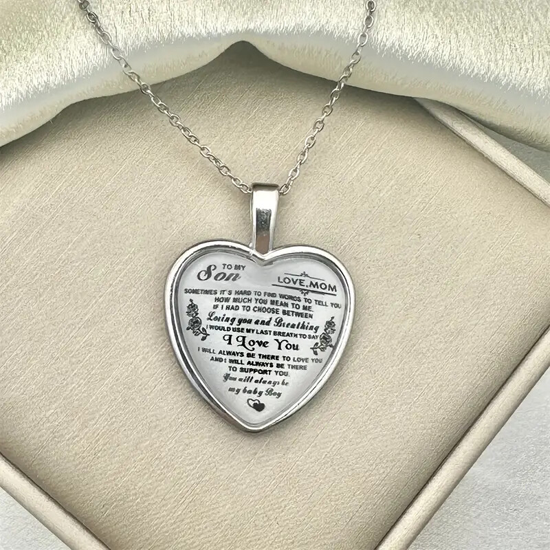 To My Son Heart-shaped Pendant Necklace
