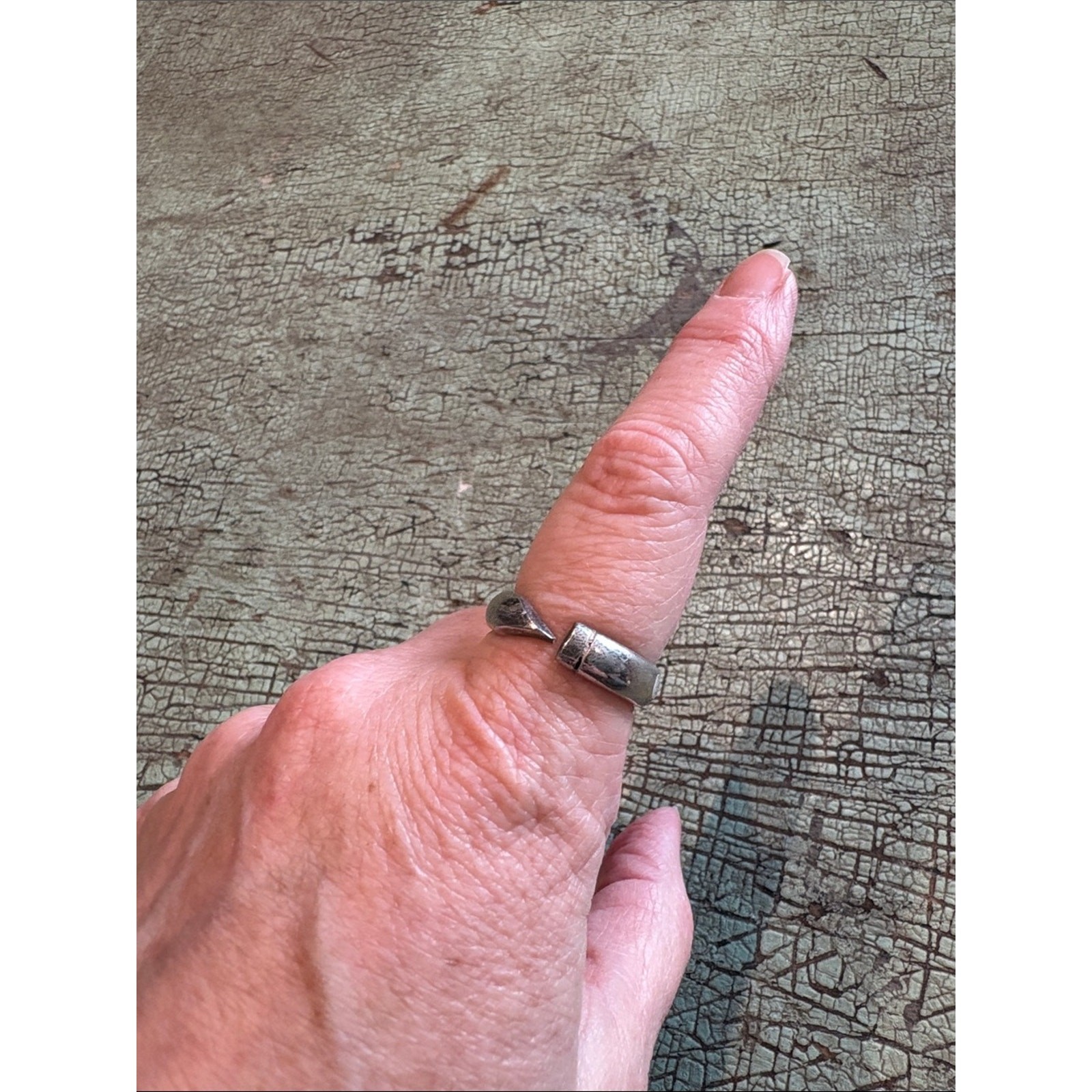 Sterling Silver Nail Wrap Ring Industrial Punk Minimalist