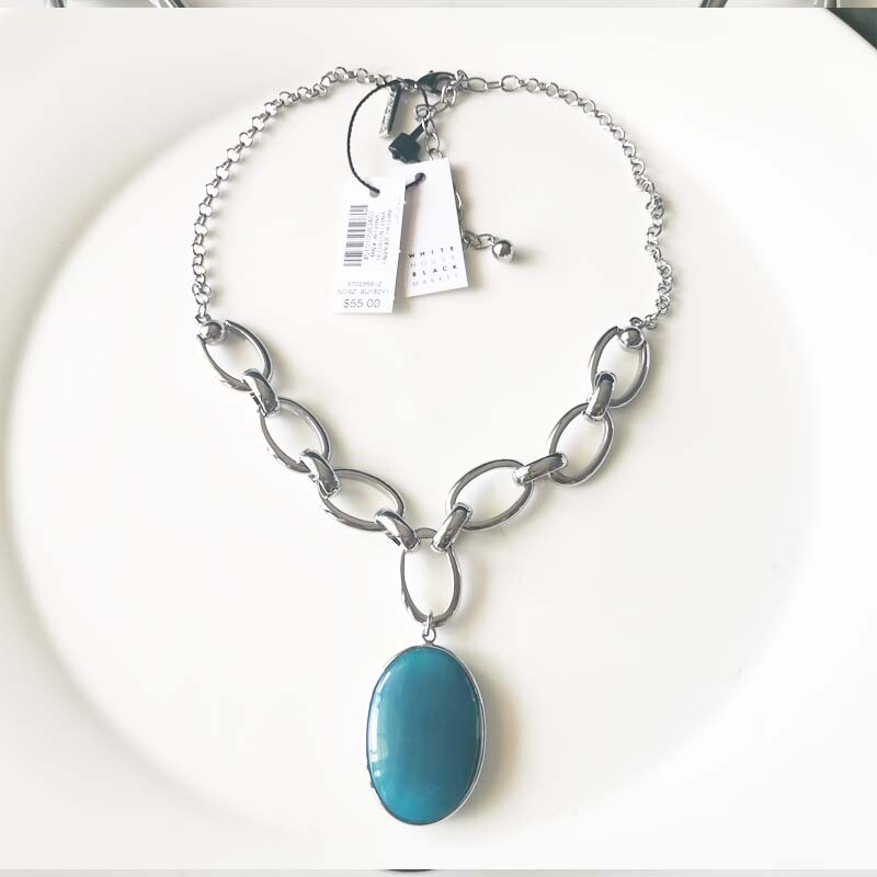 New White House Black Market Oval Pendant Necklace Gift Fashion Women Jewelry