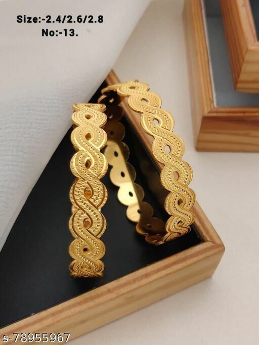 Traditional Bollywood Gold plated Bangles Ethnic Bangle Sets Set of 2 Bangles