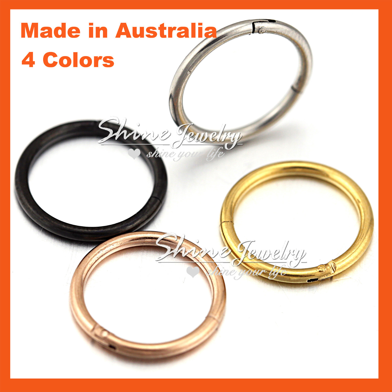 Titanium Seamless Segment Septum Lip Ear Nose Ring Piercing Hinged Hoop Earring
