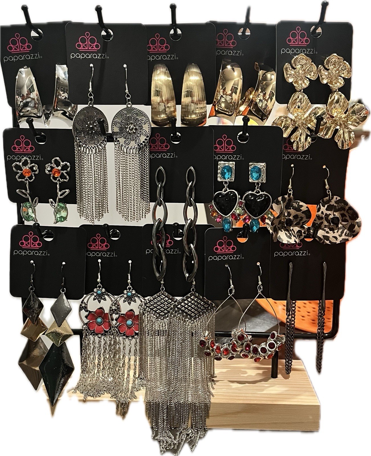 14 Pairs Paparazzi Earrings. Post Backs & Fish Hooks. Variety Colors & Sizes NWT
