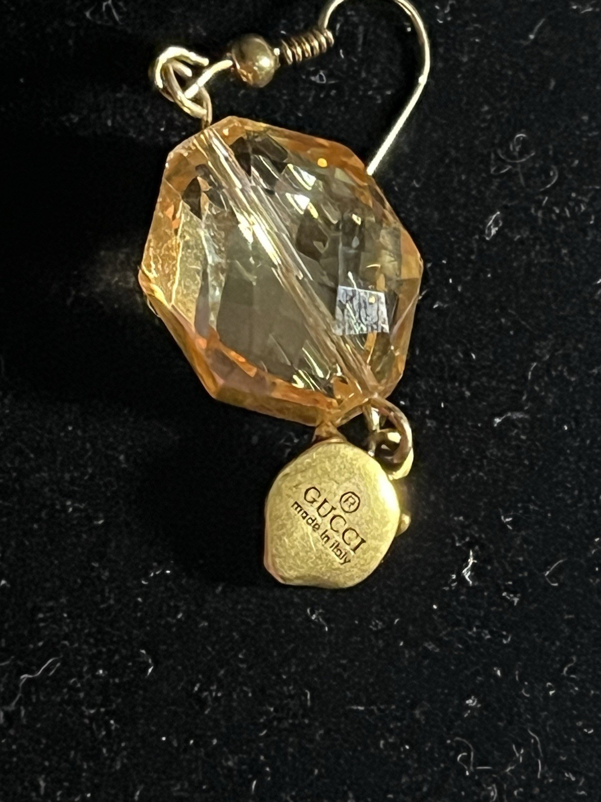 Lion Head Zipper Pull Charm On Amber Bead Custom Wire Earrings