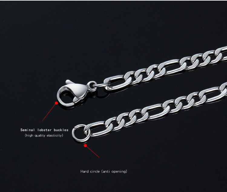 Men Women Stainless Steel Curb Link Figaro Necklace Choker Chain 7-30 inch Gift
