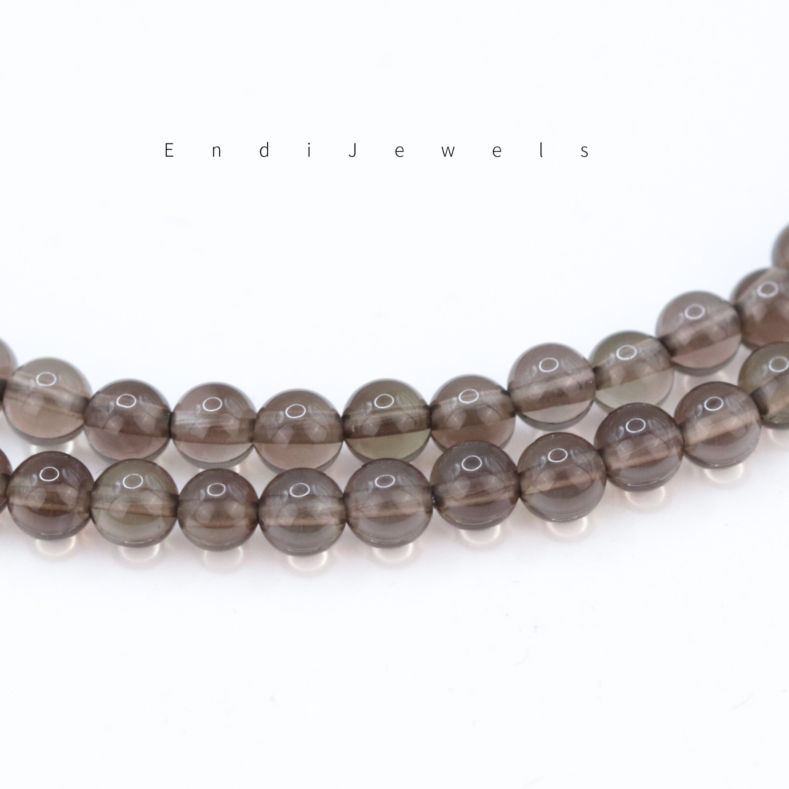 Natural Smoky quartz Small 3mm Round Beaded Choker adjustable 15 to 17 inches