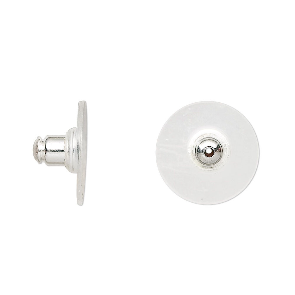 20 Big Stabilizing Plastic and Metal Comfort Clutch Round Flat Pad Earring Backs