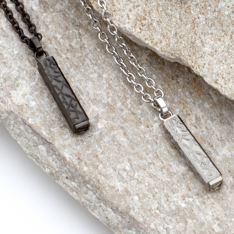 Stainless Steel Hammered Stick Cremation Jewelry Keepsake Urn for Human Ashes BK