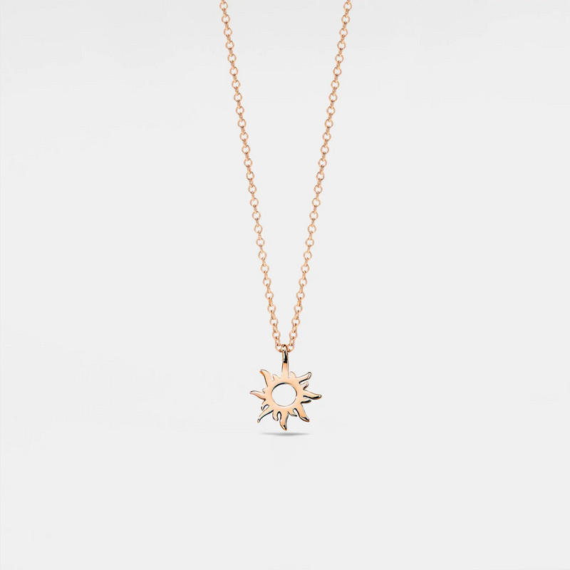 Dainty Gold Sun Charm Layering Necklace in 925 Sterling Silver