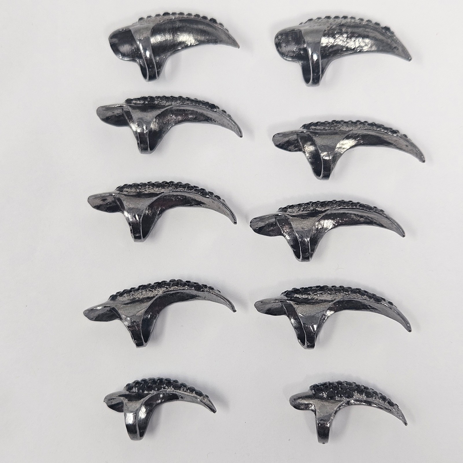 10 Pack Finger Nail Tip Claw Rings Cosplay Costume Fingertip Halloween