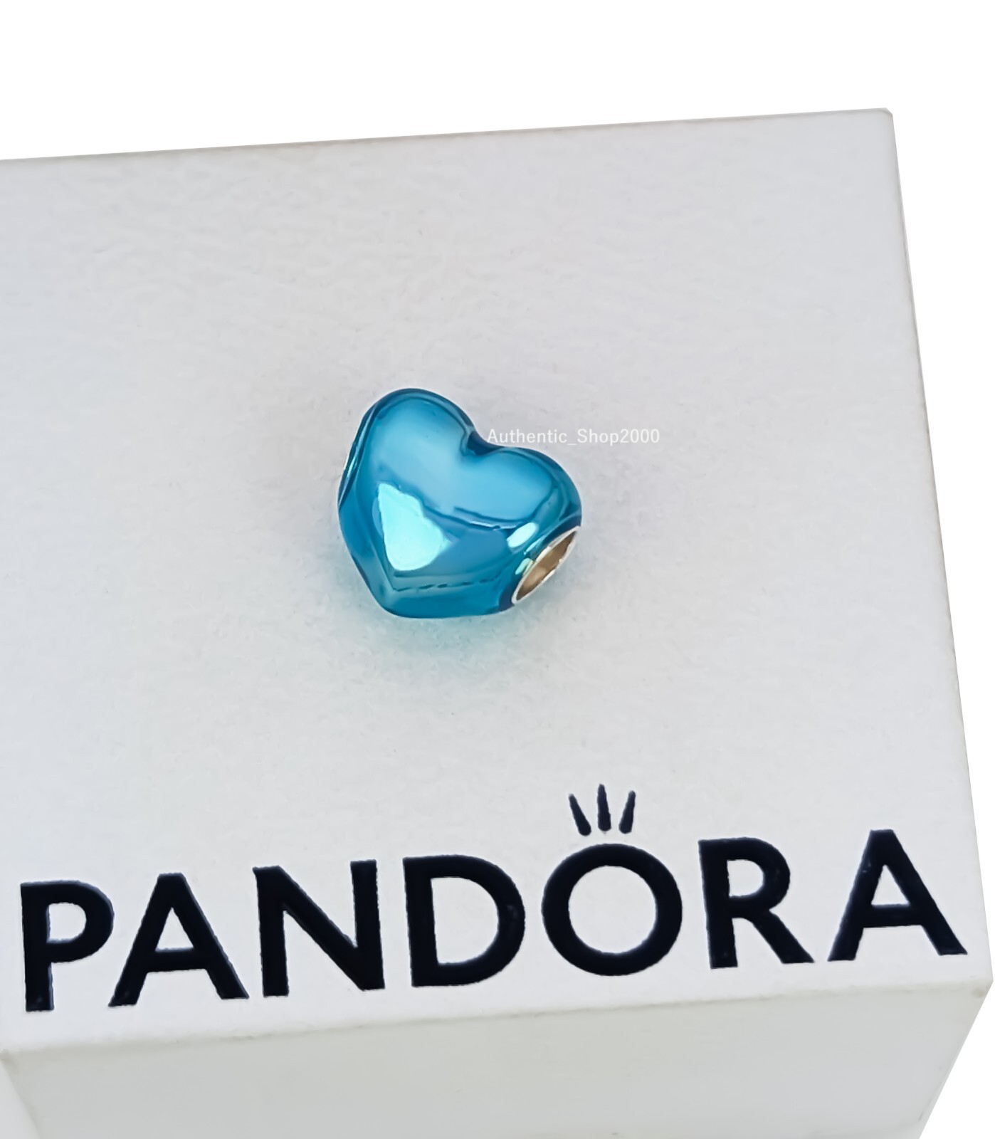 New 100% Authentic PANDORA 925 Silver Metallic Sly Blue Heart Charm 793337C06