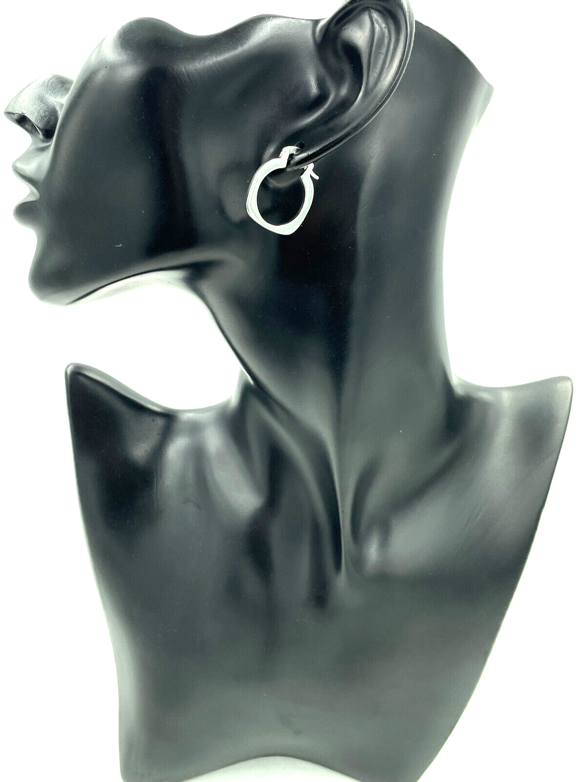 Solid Square Loop Earrings Sterling Silver