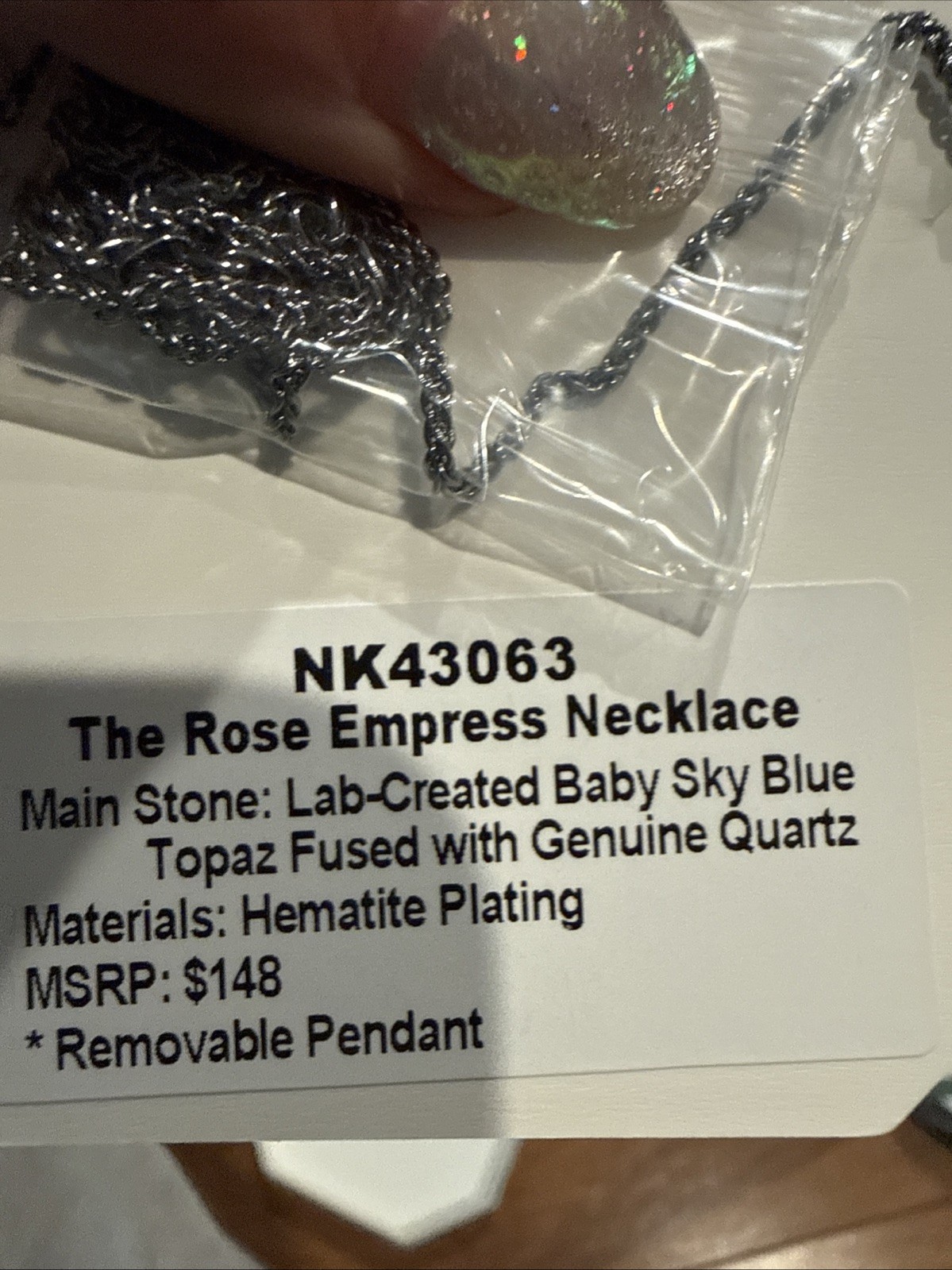 Bomb Party The Rose Empress Necklace, Hematite Plating