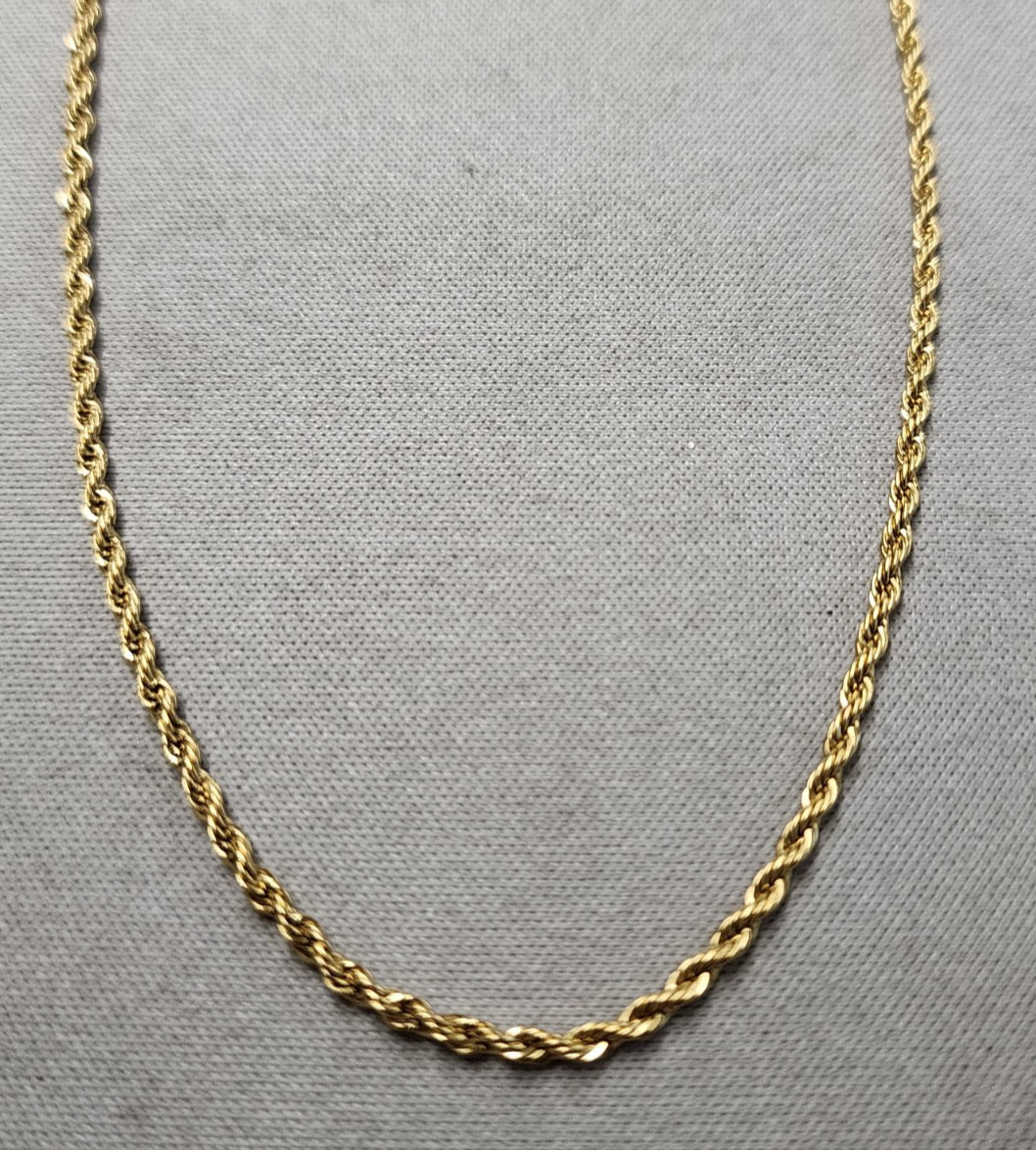 Atolea 18K Gold Plated “Calvi” Rope Chain Necklace 15″+2″