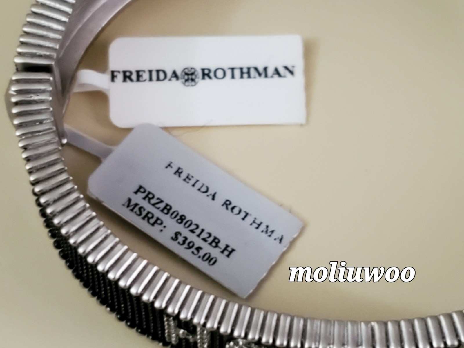 New Freida Rothman 925 Sterling Silver Rhodium Matte Finish CZ Honor Bracelet