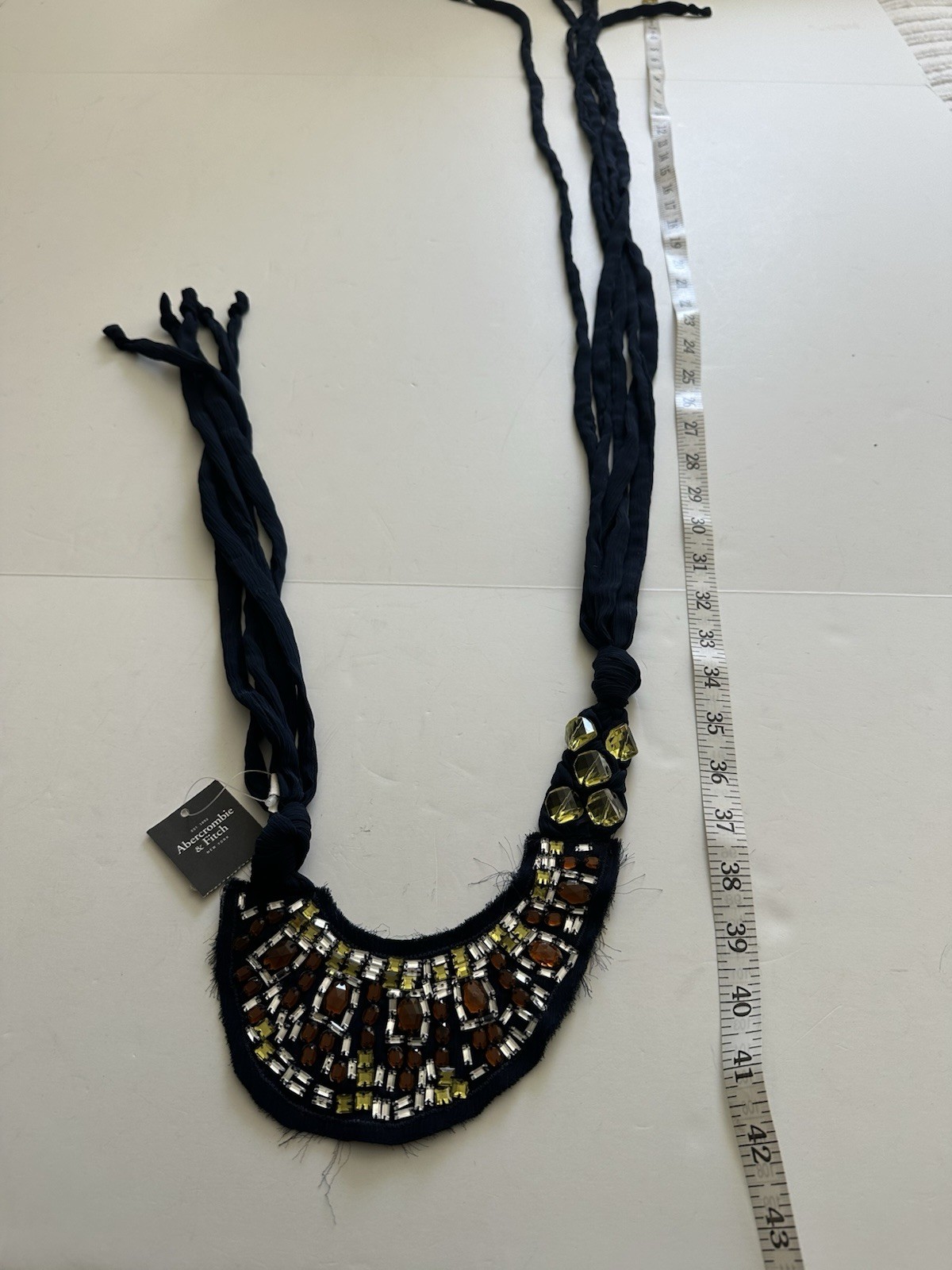 New Abercrombie & Fitch Statement Bib Necklace/Belt Rhinestone Rare Back School
