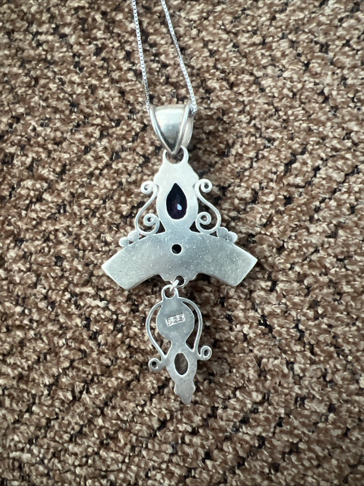 Sterling Silver MMA Int Multi Gemstone & Pearl Pendant Necklace
