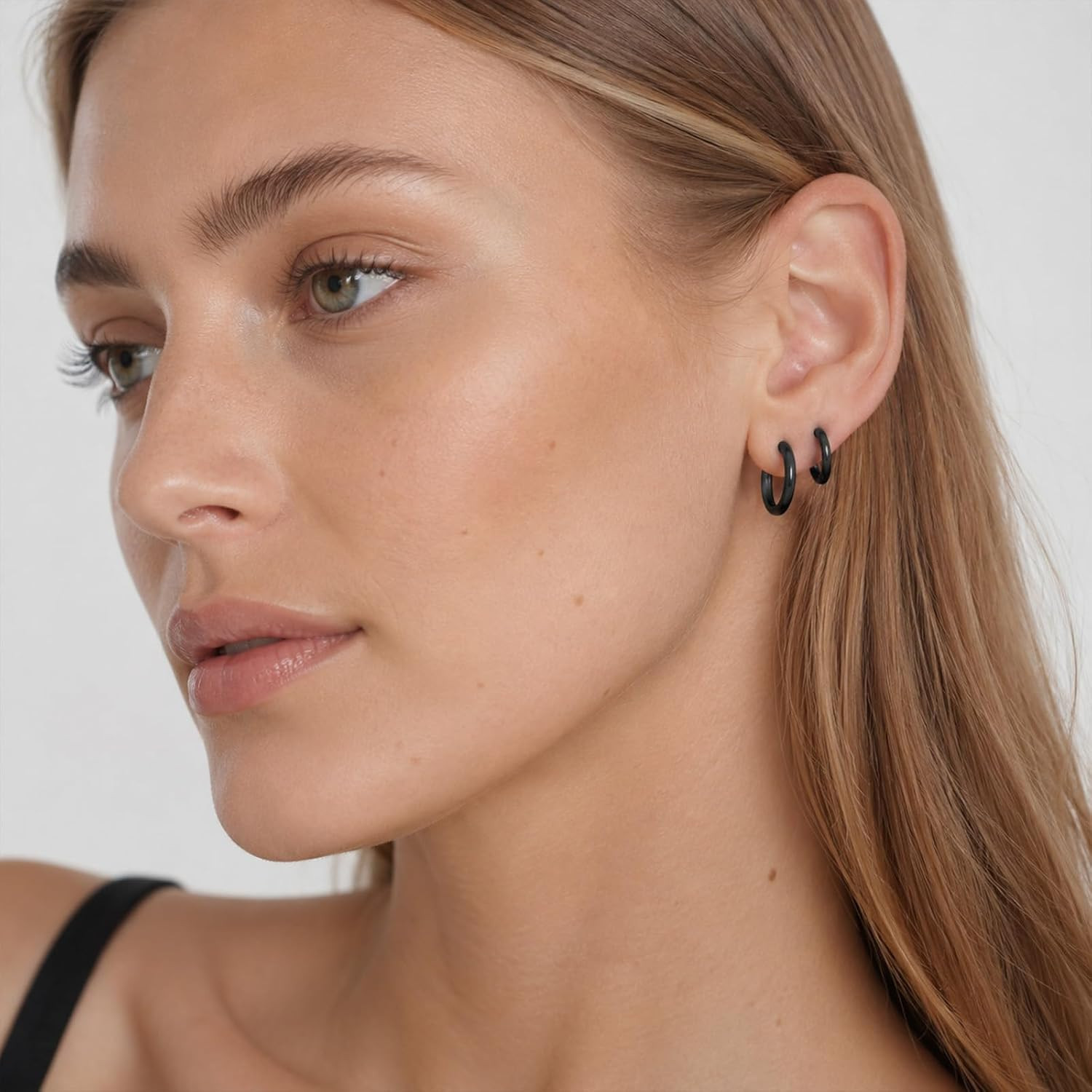 9 Pairs Stainless Steel Small Hoops Earrings, 8Mm 10Mm 12Mm Hoops Earrings Set f