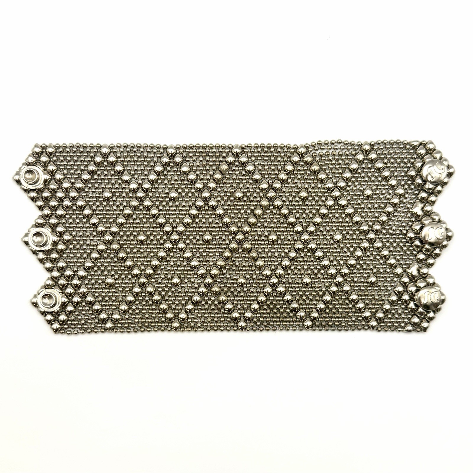 Vintage 1990s SG Liquid Metal Sergio Gutierrez B11-AS Wide Cuff Bracelet 7 Inch