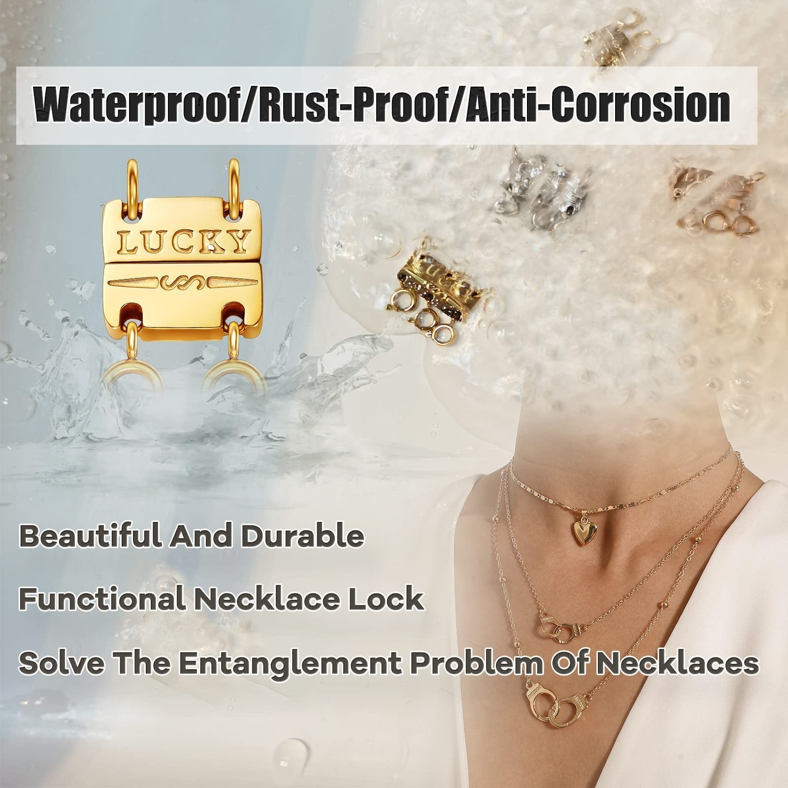 18K Gold & Silver Layering Necklace Clasps – Strong Multiple Clasps for Jewelry