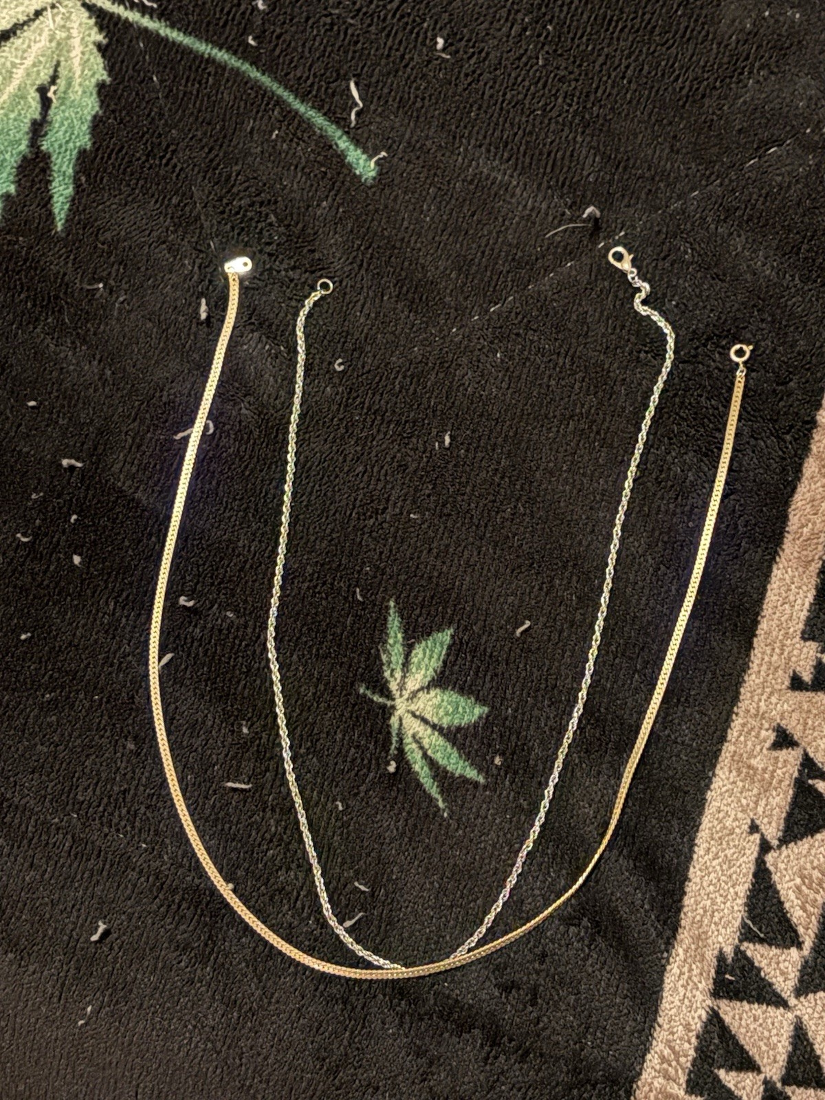 2 false gold and silver chain