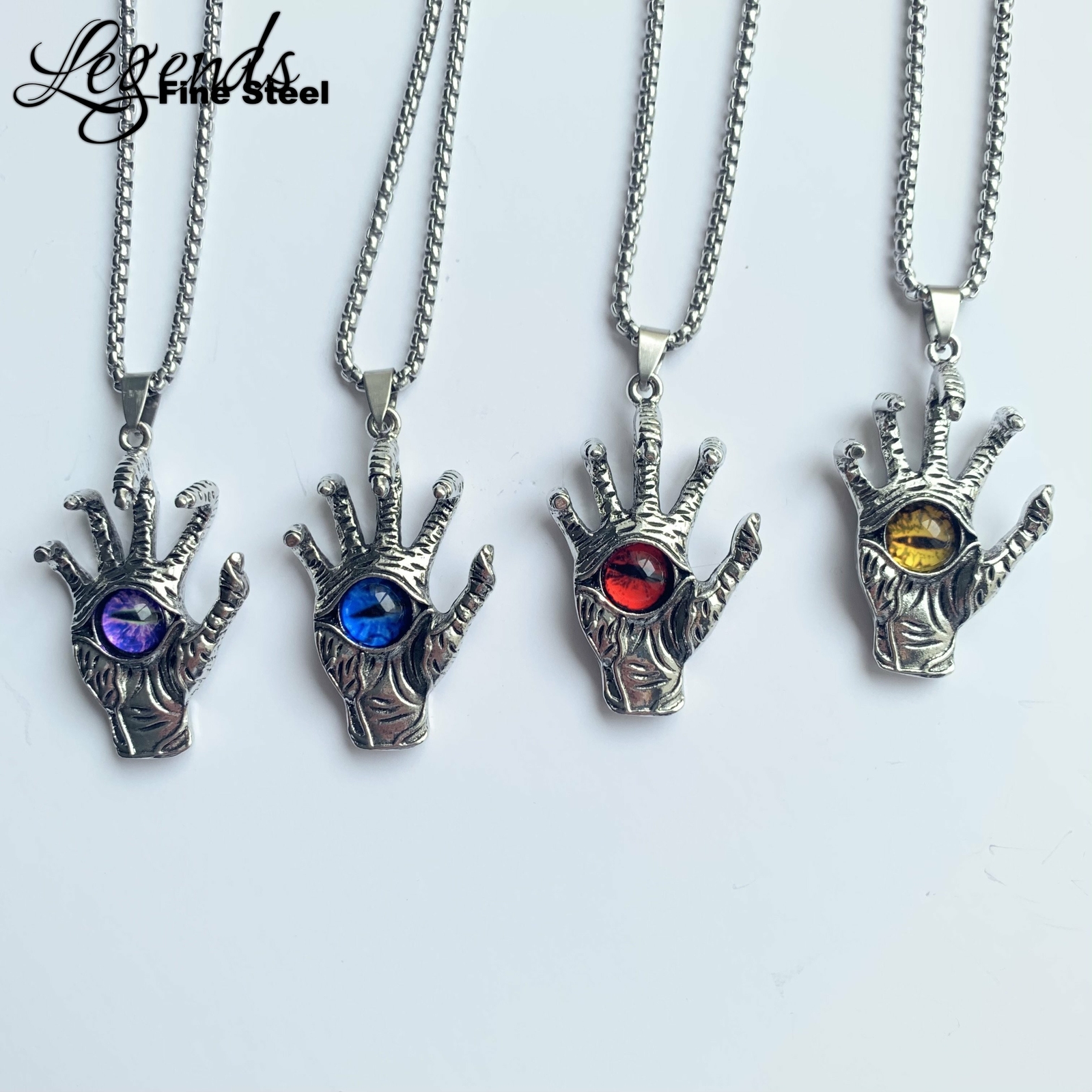 LEGENDS Stainless Domineering Demon Claw Dragon Eye Personality Pendant Necklace