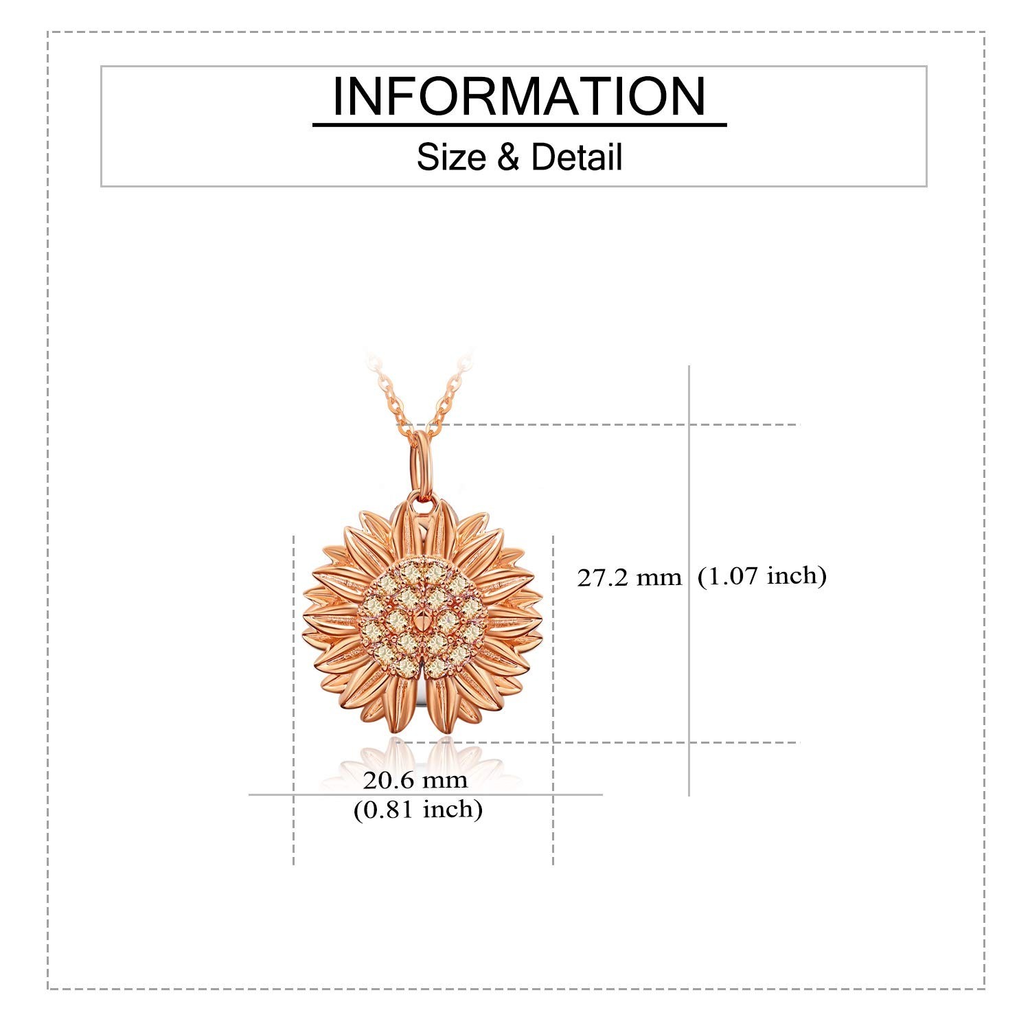 Sunflower Locket Necklace in Sterling Silver – You Are My Sunshine Jewelry Gift