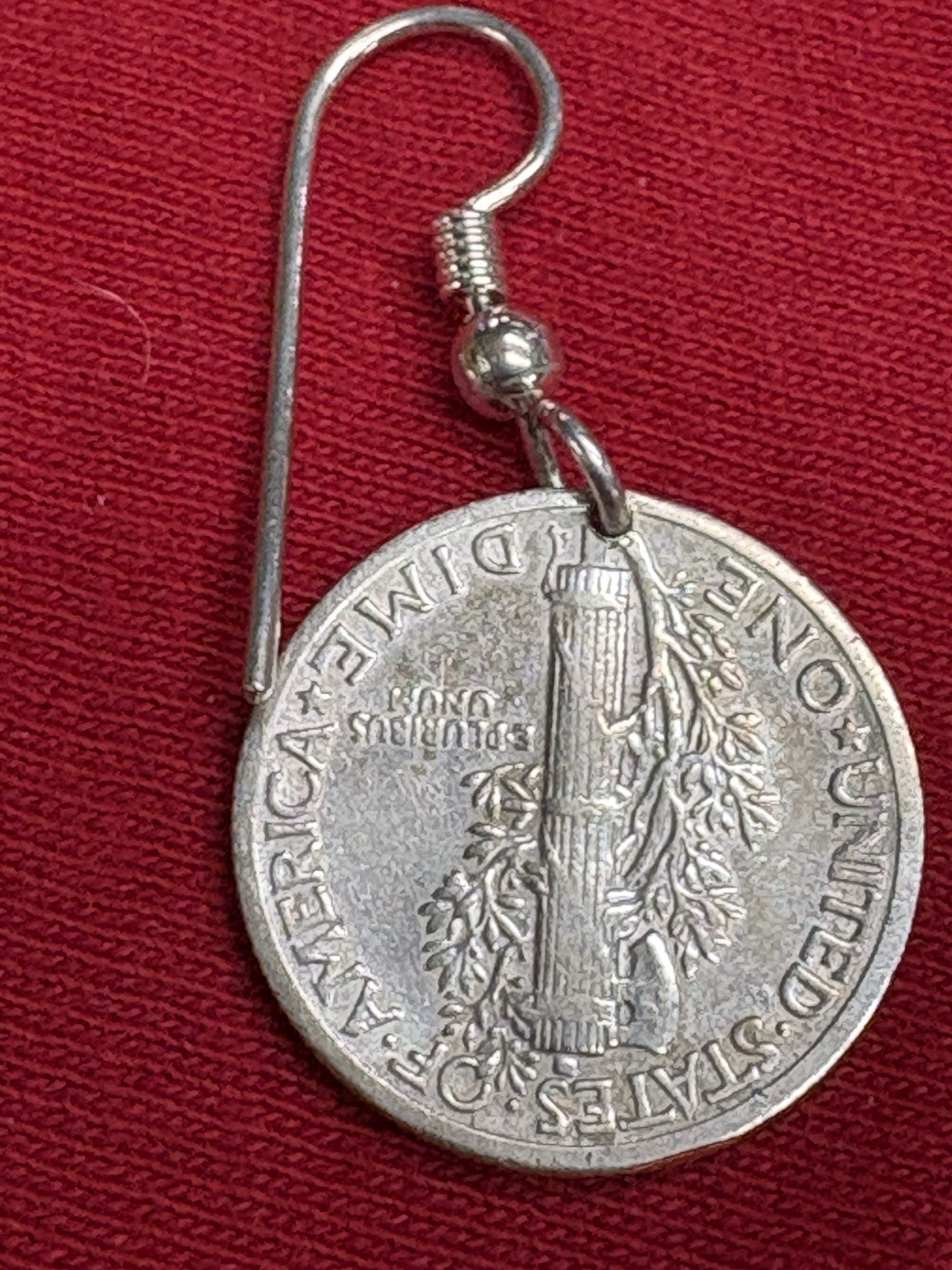 Vintage 1936 MERCURY DIME 90% SILVER Coin Jewelry EARRINGS With .925 Earwires!
