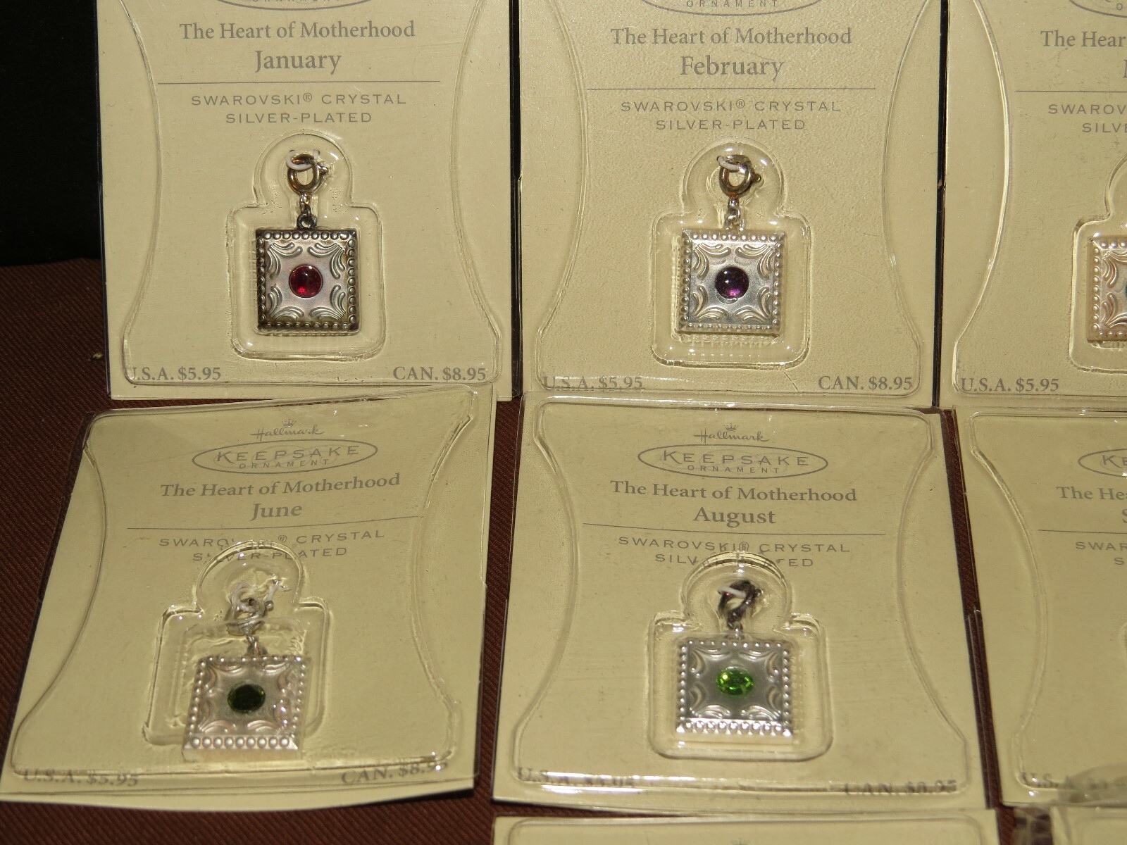 NEW Hallmark Keepsake silver plated BIRTHSTONE Charm Pendent SWAROVSKI Crystal