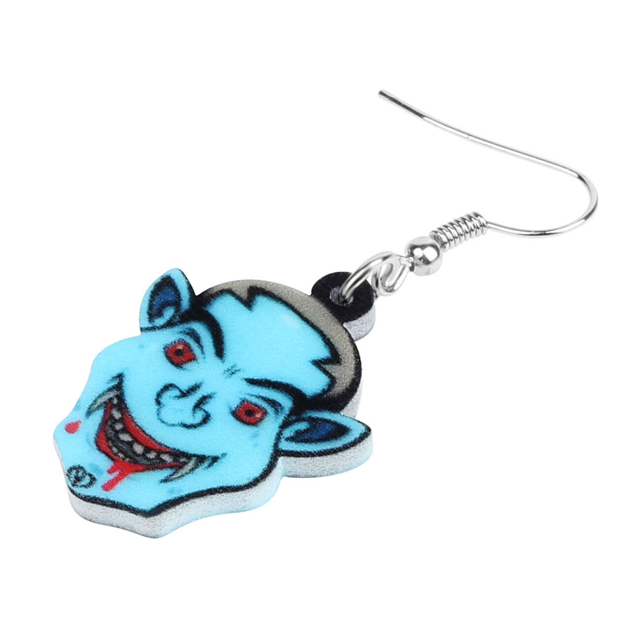 Halloween Acrylic Devil Denon Head Earrings Dangle Gifts Novelty Charms Jewelry