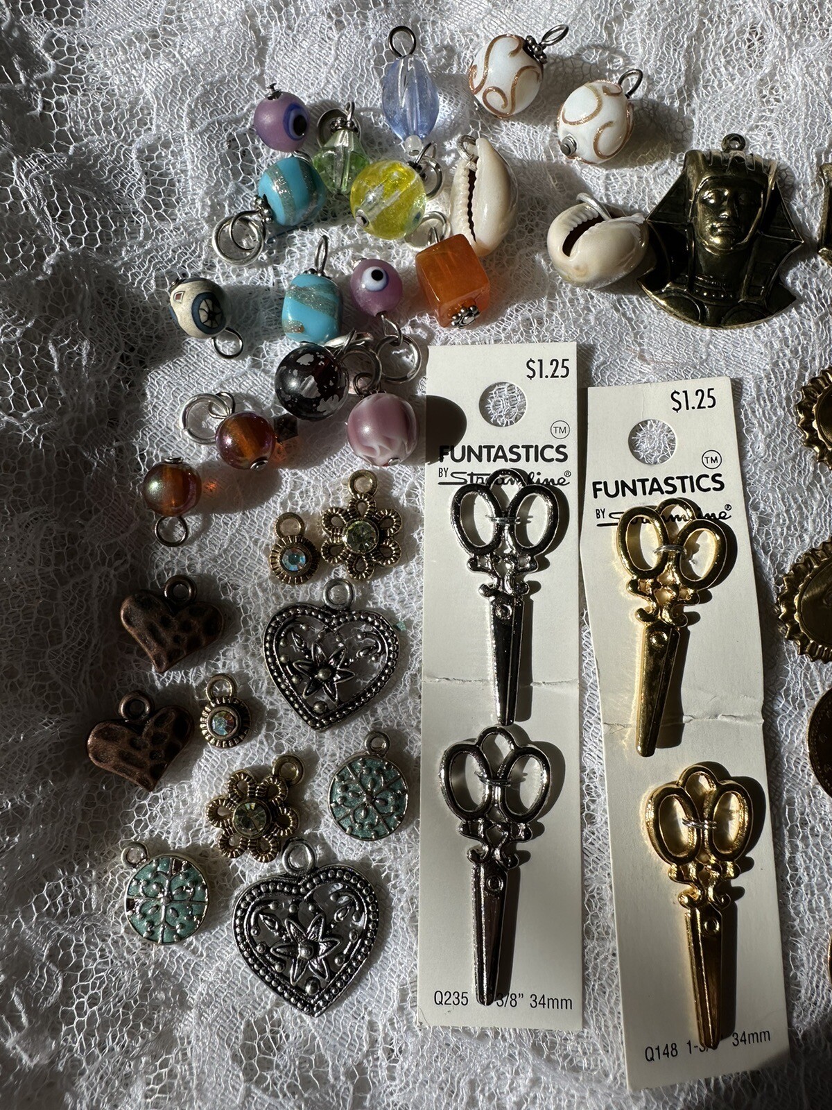 Huge Lot Of Charms King Tut Masks Sports Hearts Unicorn Tennis Scissors Coins