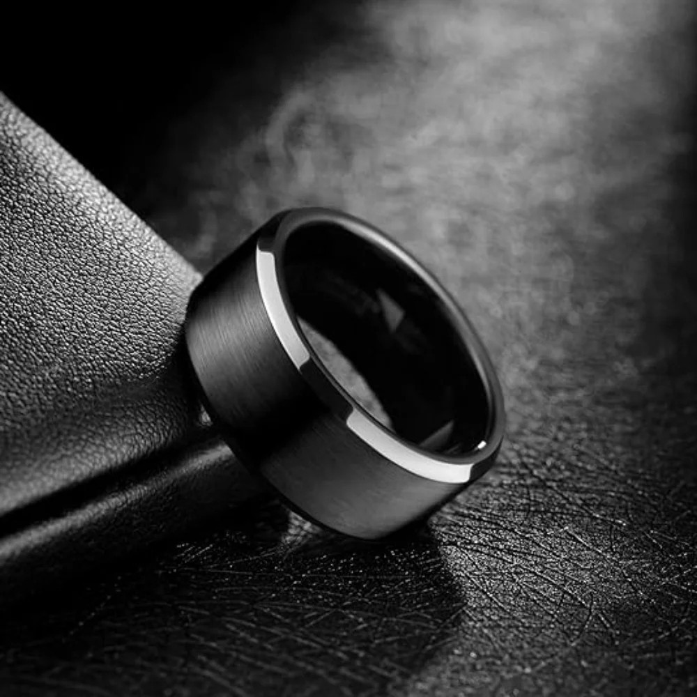2026 Stainless Steel Rings for Men Premium Black Gift Black Golden Silvery