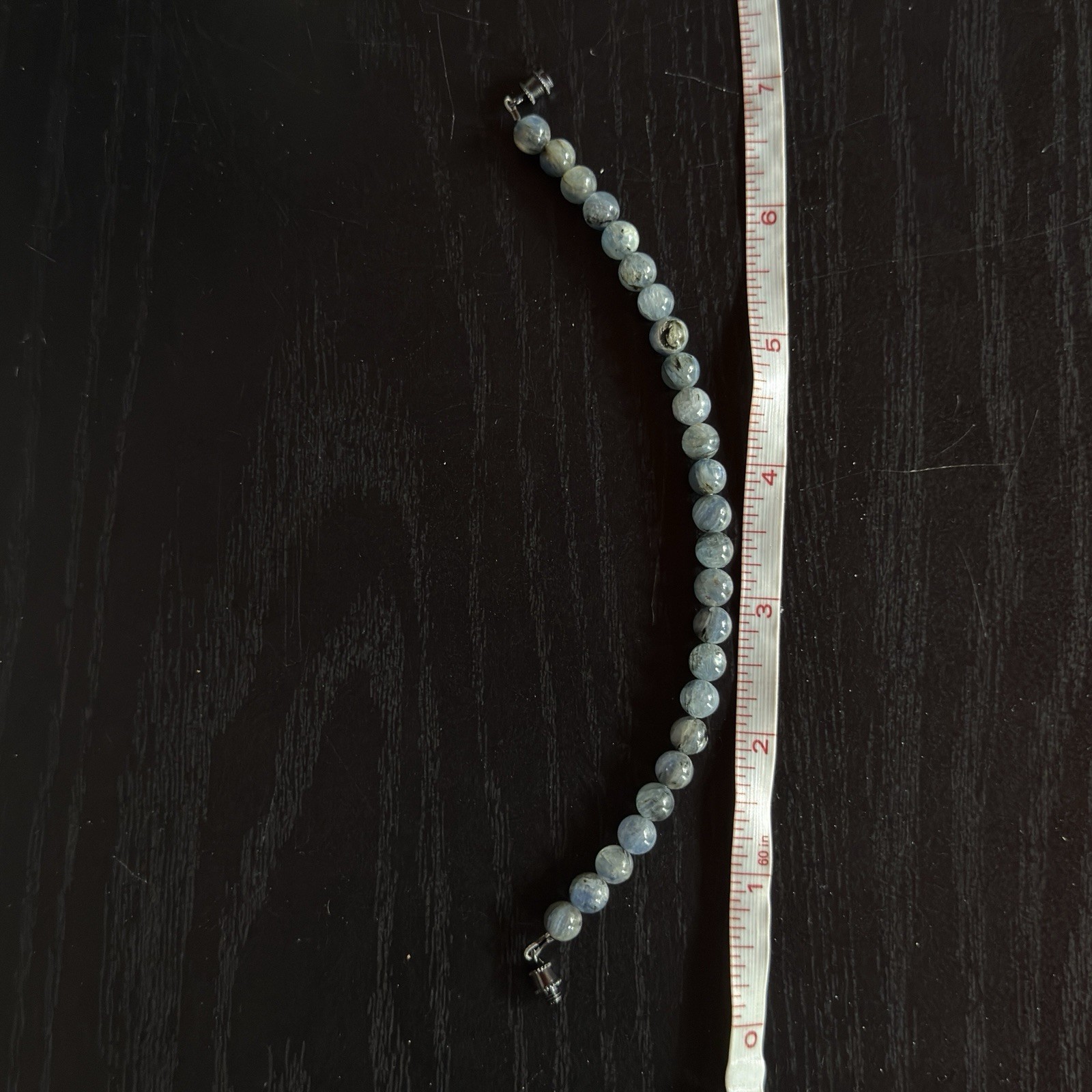 Blue Kyanite Natural Gemstone Bead Bracelet | Smooth Round 6mm