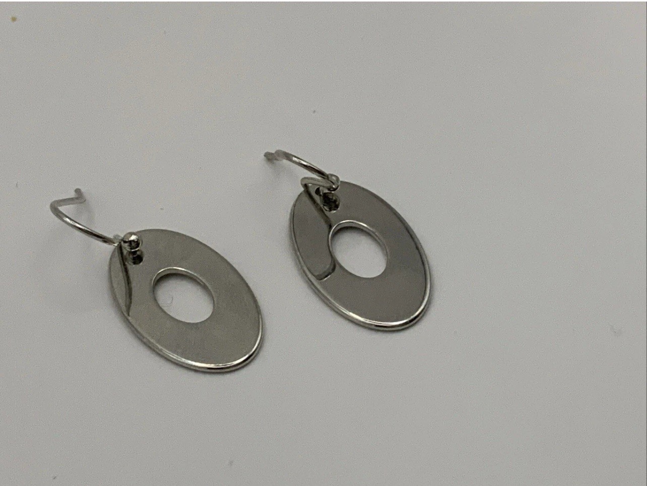 QVC Steel By Design Oval Dangles Hook Earrings