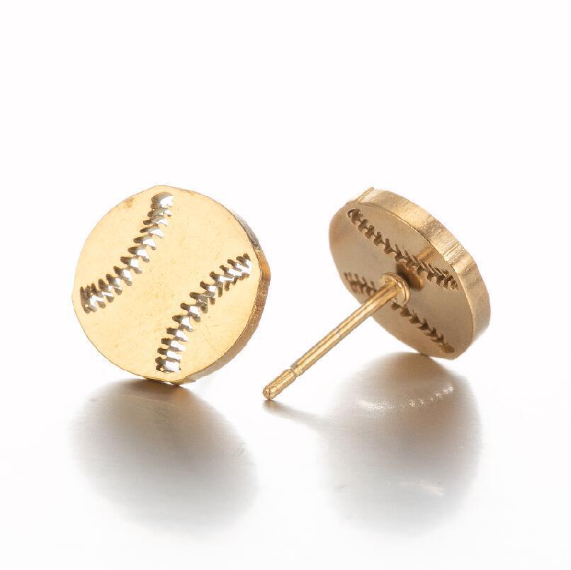 2pairs stainless steel baseball earrings, 4 colors Jewelry Wholesale FJS259-409