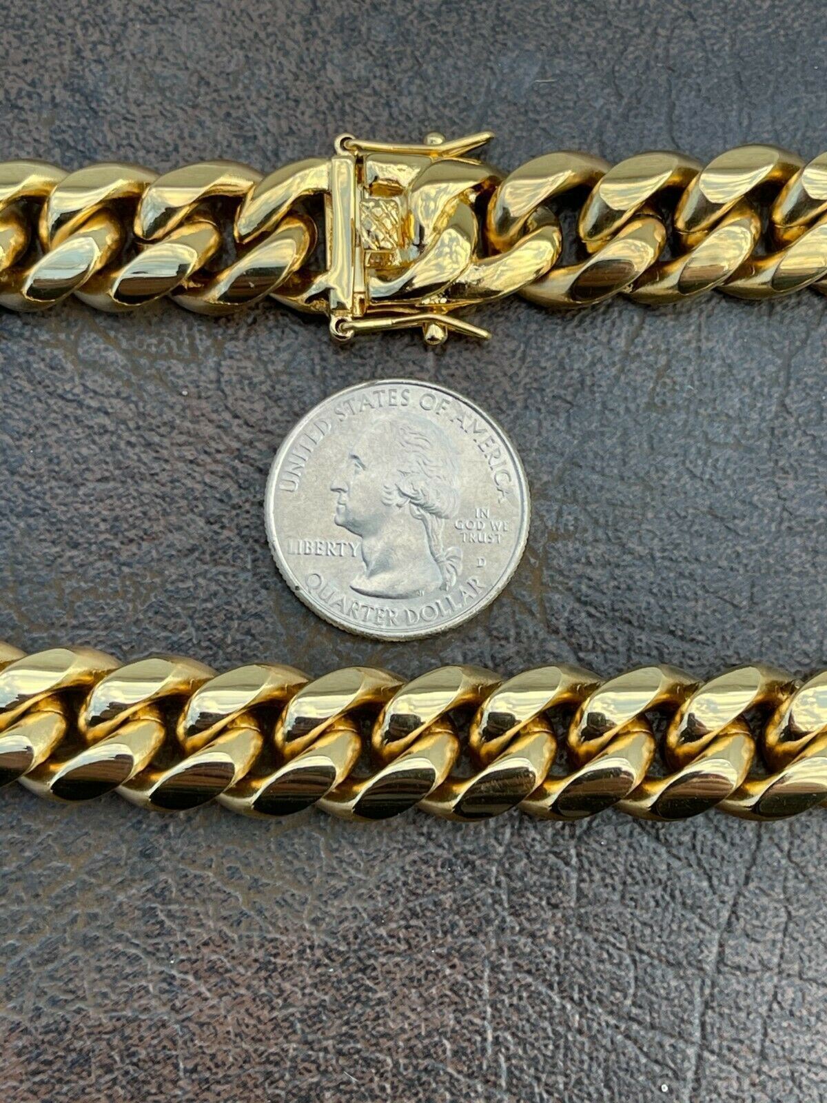 Miami Cuban CHOKER Chain Solid 18k Gold Plated Stainless Steel Unisex 18″ 20″