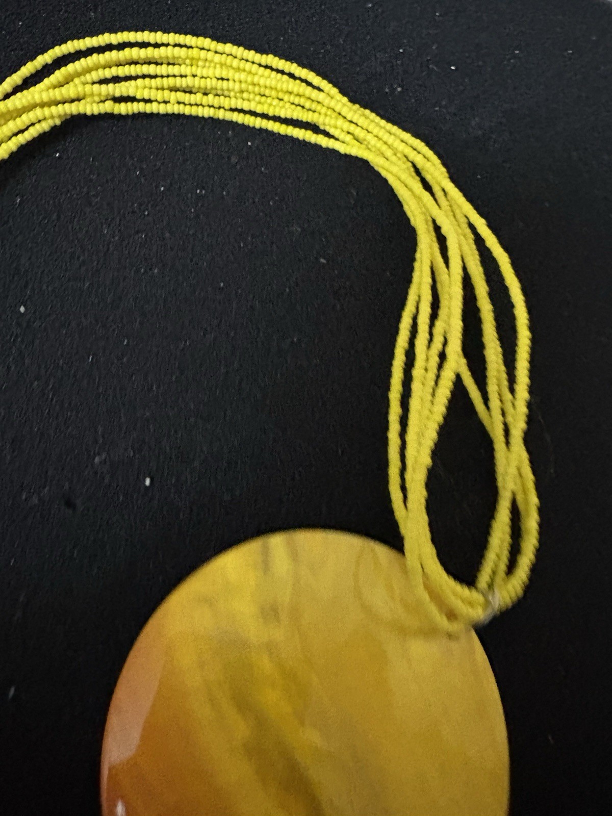 Beautiful Yellow Beaded Chain With Yellow Pendant Shell