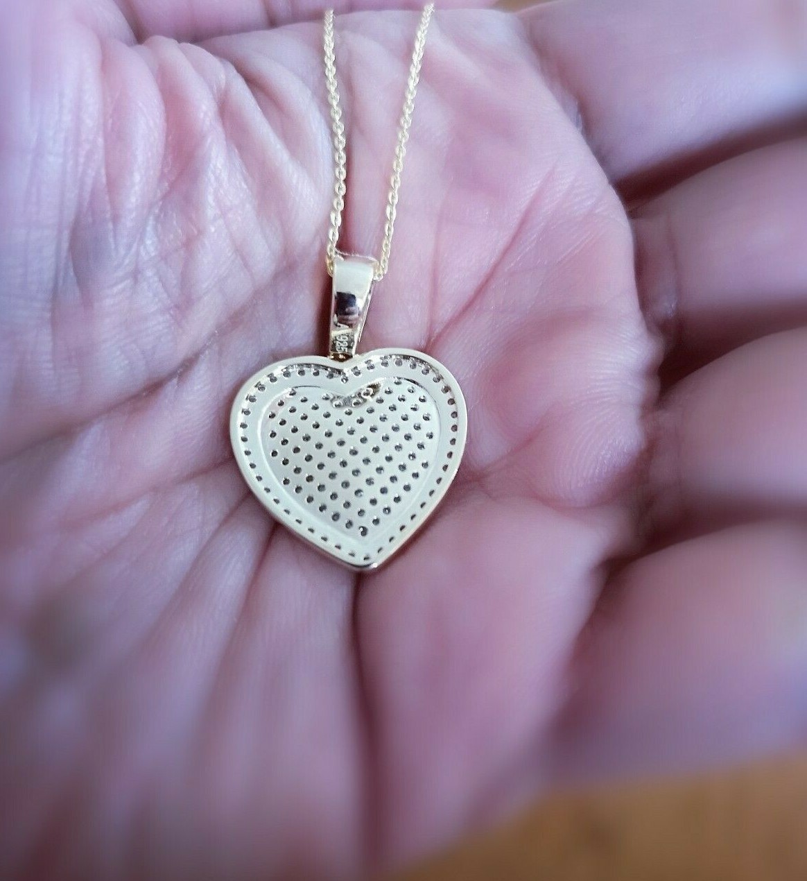 1 Ct Womens Simulated Diamond Pendant Necklace 14K Gold Plated on Solid Silver