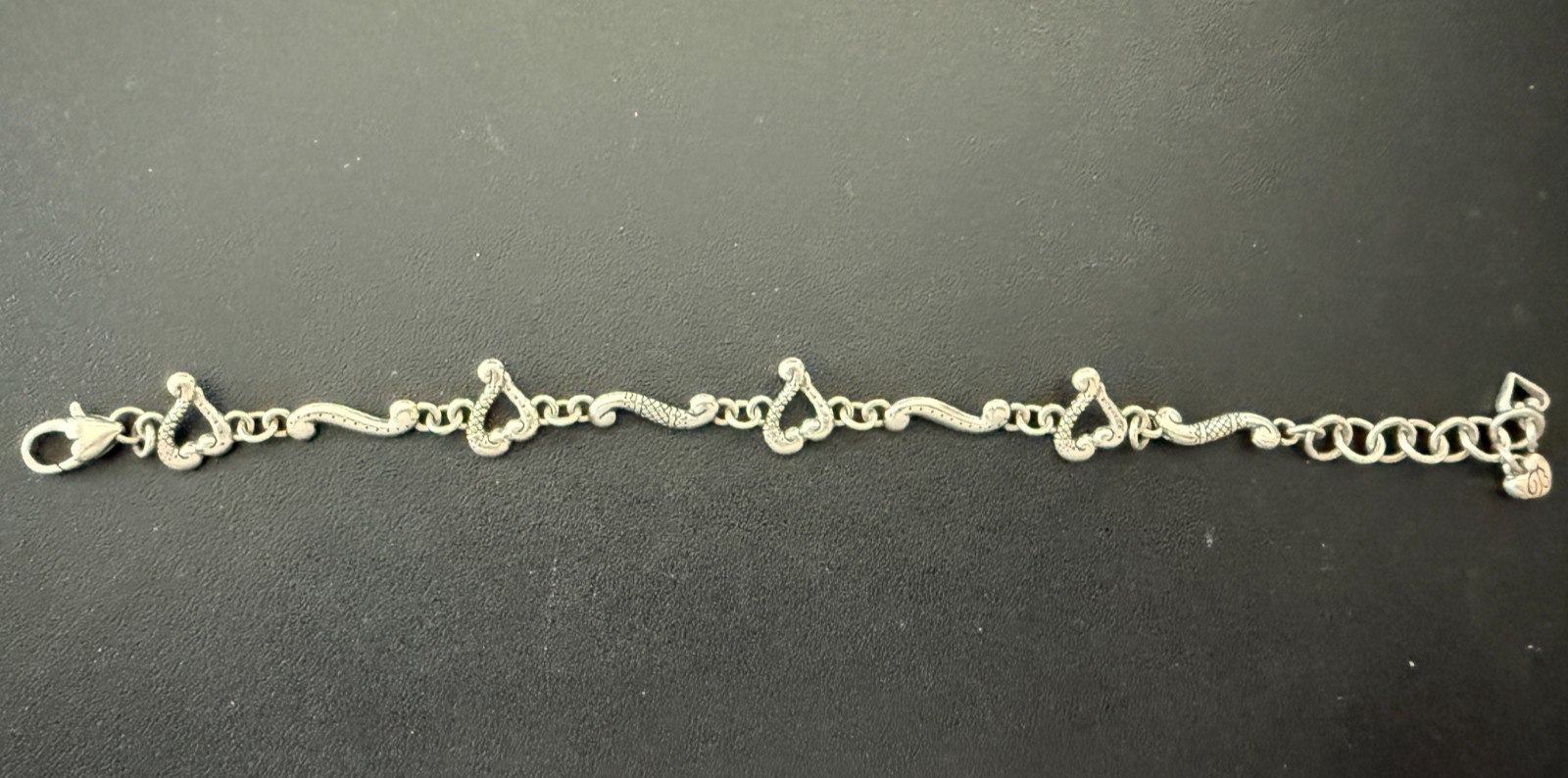 Brighton Silver Tone Heart Design Bracelet Very Good Condition