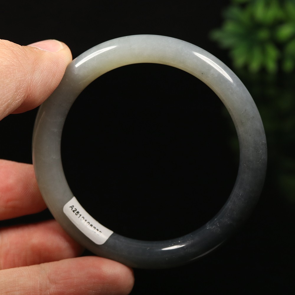53mm Certified 100% Natural Grade A Black Green Xiu Jade Bangle Bracelet 12531